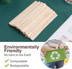 Wooden Coffee Stirrers Individually Wrapped 5.5" Coffee Stir Sticks 100 Pcs, Natural Birch Round End Thick Birch Wood Eco-Friendly Suitable for Coffee, Cocktail and Hot Drinks