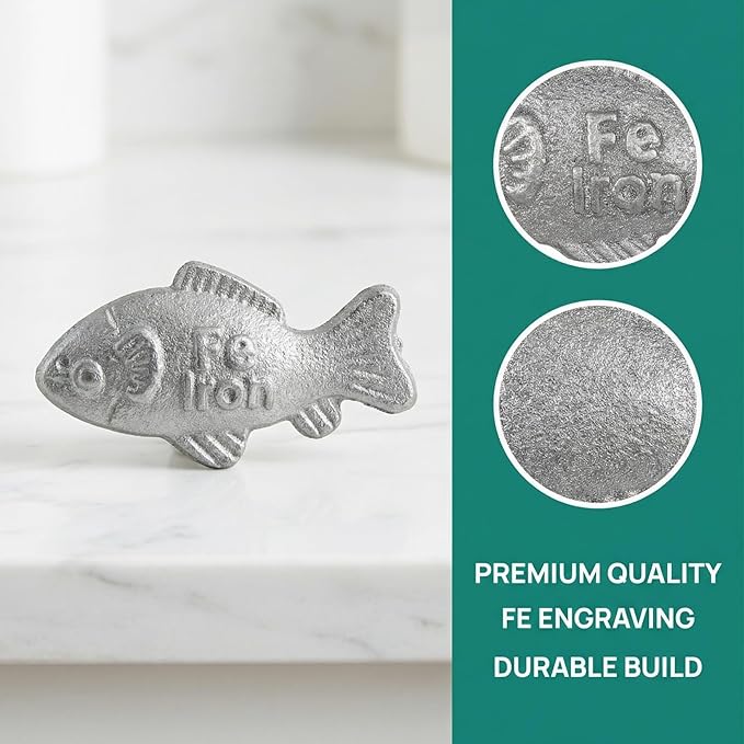 Balacoo 2 Pcs Iron Fish for Cooking, Natural Iron Supplement Tool for Pregnant Women Vegans Athletes - Safe & Effective Cooking Tool (fish-shaped)