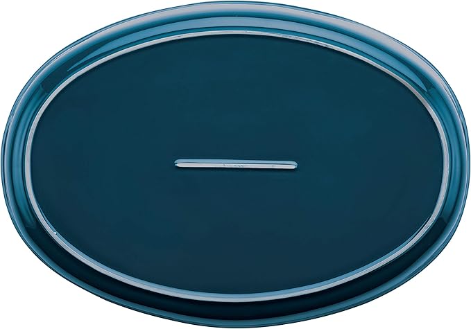 Rachael Ray Ceramics Bubble and Brown Oval Baker Set, 2-Piece, Marine Blue