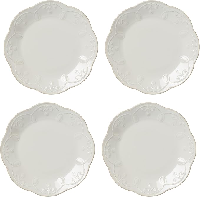 Lenox 890951 French Perle 12-Piece Plate & Bowl Dinnerware Set White