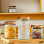 Adodeen 24oz Vintage Glass Canister With Lid Small Glass Jars Wide Mouth Mason Jars Airtight Coffee Canisters Kitchen Storage Containers For Sugar Tea Spice Flour Candy Cookie Cereal Cute Decorative