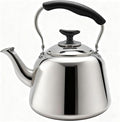 Lily's Home Whistling Tea Kettle for Stovetop, 2 Quart Stainless Steel Water Kettle with Loud Whistle, Cool-Touch Handle & Induction Compatible Base - For Gas, Electric, & Induction Cooktops