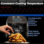Nuwave 4.5-Qt Brio Air Fryer, 100 Pre-Programmed Recipes & 100 Memory Slots to Save & Recall Favorite Recipes, 100°F-400°F, Linear Thermal (Linear T) Technology for Perfect Results (Renewed)