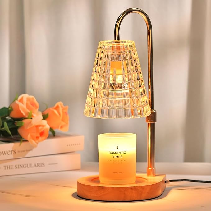 Candle Warmer Lamp with Timer, Glass Candle Lamp Warmer, Christmas Gifts for Women Mom Her, Dimmable & Adjustable Wax Warmer Lamp for Jar Candles, House Warming Gifts for New Home Decor