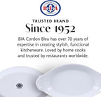 BIA Cordon Bleu Classic Bakeware Set, Oval Au Gratin Dishes - Set of 2 (24 oz & 10 oz), Microwave, Oven & Dishwasher Safe, Glossy White Porcelain for Baking & Serving - Great Gift for Home Chefs