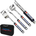 Magma A10-132T Telescoping Grill Tools Set (5-Piece) – Marine Grade Stainless Steel BBQ Utensils with Extendable 16" to 22" Handles & Soft Grip for Boat, RV, and Camping