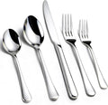 KIKCOIN 60 Pack Silverware Set for 12, Heavy Duty Stainless Steel Flatware Set, Mirror Polished Cutlery Utensils Set Includes Forks and Spoons Set for Home Kitchen Restaurant Wedding