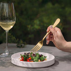 LIANYU Matte Gold Silverware Set for 8, 40 Piece Stainless Steel Flatware Utensils Set, Satin Finish Cutlery Set Include Spoons Forks and Knives, Modern Metal Tableware Set for Home, Dishwasher Safe