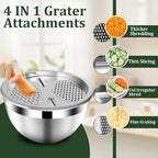 Mixing Bowls with Lids Set, 16PCS Stainless Steel Mixing Bowls,Nesting Storage Bowls for Kitchen with Mixing Bowls Set, Colander, Strainer & Grater , Metal Salad Bowl for Kitchen Gadgets , Cream