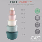 COOK WITH COLOR Prep Bowls with Lids- Wide and Deep Nesting Plastic Small Mixing Bowl Set with Lids, 12 Piece Set - Deep Bowls, Teal and Pink
