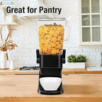 Cereal Dispenser Countertop Wath Bowls and Spoons Cereal Containers Storage for Pantry Snack Organizer Dry Food Storage Container with Lid for Kitchen Organization Oatmeal Nut Granol（Black 1 pack ）