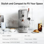 HIBREW H13 Dual Boiler Espresso Machine with LED Touch Screen, 58mm Portafilter in Stainless Steel, PID Control, 20 Bar Pump, 3-Level Steam, Separate Hot Water Spout for Home