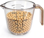 Plastic Measuring Cups Set, 3PCS with Pour Spout & Handle, Multi-Scale (cup | oz | ml) Stackable Liquid & Dry Measuring Tools for Baking Cooking, Essential Kitchen Gadgets (Coffee Brown)