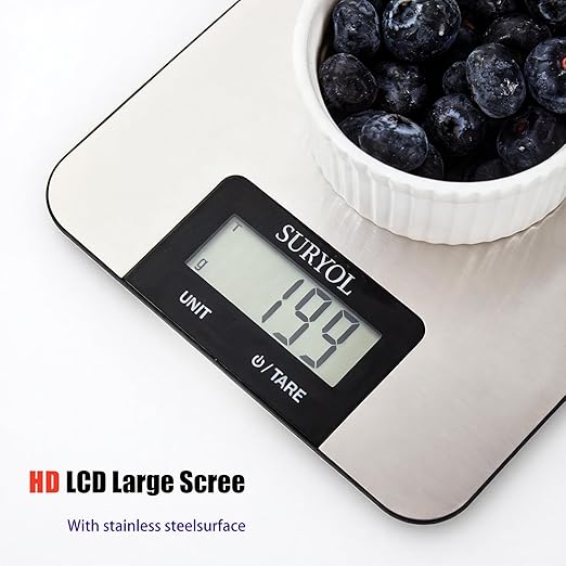 Food Kitchen Scale High-Precision Digital Scale Accurate Weighing for Baking & Cooking Enthusiasts(Shiny Black)