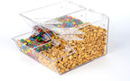 Inevibe Candy Bin Topping Dispenser - Acrylic Bulk Sprinkle Container with Scoop, Stackable & Magnetic for Multiple Holders - For Cereal, Nuts, Candies & Snack Food Storage - 2 Pack