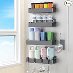 HuggieGems Magnetic Water Bottle Holder for Refrigerator, Cup Holder Organizer for Stanley and Tumbler for Kitchen, 4 Pack, Dark Gray