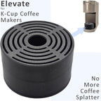 Elevate Anti-Splash Cup Riser Accessory for most Keurig K-cup, Cuisinart Single Serve, and other Coffee Makers, Adjustable for Cup Size and Drip Tray Type (Black with Black Base)