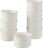 Pyrex (8-Piece, 6oz) Ceramic Ramekin Bakeware Set, Nonstick Souffle Oven Pans, Bakers, For Baking, Roasting, Steaming