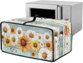 Wooden Board Daisy Print Toaster Oven Dust-proof Cover for Kitchen Small Appliance Fingerprint Protection Decorative Countertop Oven Protector (Large-18.5 * 22.5 * 12.99 inches)