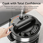 Carori 8 Qt Electric Pressure Cooker, 9-in-1 Multi-Cooker 1000W with IMD Touchscreen, Non-Stick Inner Pot, For Pressure/Slow/Rice Cooking, Steaming, Sauté & Keep Warm, Silver