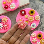 5Pcs Daisy Flower Molds Silicone Small Flower Chocolate Molds Sunflower Fondant Cake Candy Candle Resin Soap Ice Cube Mold for Baking