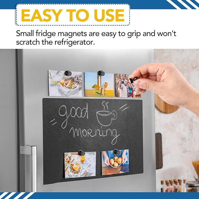 LOVIMAG Fridge Magnets 16Pcs Refrigerator Whiteboard Small Strong Magnet Classroom Kitchen Accessories Decorative Locker Set Decor Must Haves Office Calendar Refrigerador Magnetic Cute Crafts Black