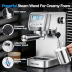 Horavie Espresso Machine 20 Bar, Compact Espresso Maker with Milk Frother, Stainless Steel Cappuccino & Latte Machine with LCD Screen, Adjustable Temperature, 44oz Water Tank for Home, Office