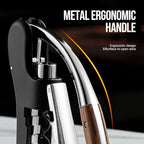 Wine Bottle Opener, Vertical Lever Corkscrew with Built in Foil Cutter Design, Manual Handheld Corkscrew with Ergonomic Lever Pump