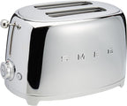 SMEG 2 Slice Toaster with 6 Presets and Defrost Function and Removable Crumb Tray TSF01SSUS, Stainless Steel