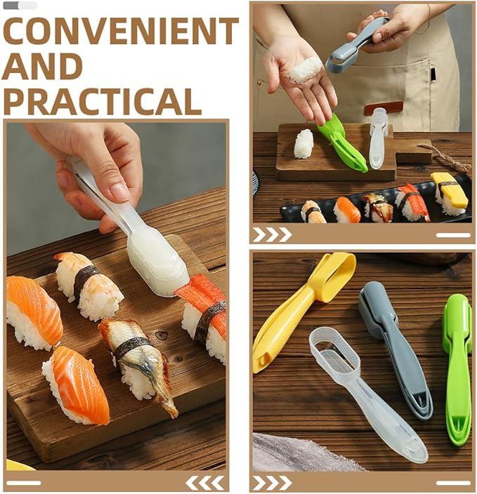 Sushi Mold Set Nigiri Rice Ball Maker Tool for DIY Sushi Easy to Use Reusable Assorted Colors for Family Gatherings and Creative Meals