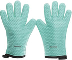 KITCHEN PERFECTION XL Silicone Smoker Oven Gloves-Extreme Heat Resistant BBQ Gloves-Handle Hot Food Right on Your Grill Fryer&Pit|Waterproof Grilling Cooking Baking Mitts|Superior Value Set+3 Bonuses