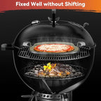 Skyflame Gourmet BBQ System Pizza Stone, 13-inch Baking Stone with Stainless Steel Carry Rack, Compatible With Weber 8836, Kettle Charcoal/Smoke/Gas/Ceramic Grills, Pizza Oven