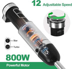 Blackcow Immersion Blender Handheld, 800W Powerful Electric Hand Blender with Titanium Alloy Blades, 12 Speeds & Turbo, Electric Hand Mixer for Smoothies, Soups, Baby Food and Purees