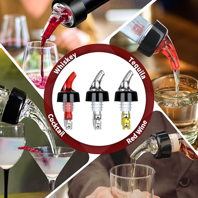 Automatic Measured Bottle Pourer - Quick Shot Spirit Measure Pourer Drinks Wine Cocktail Dispenser Home Bar Tools - 1oz/30ml (24 pack)