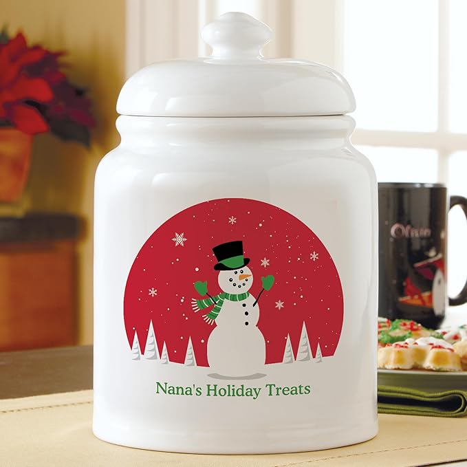 Let's Make Memories Personalized Christmas Fun Cookie Jar - For Her - Kitchen Christmas Décor