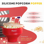 The Original Salbree Collapsible Silicone Microwave Popcorn Popper Maker Machine, Microwavable Bowl Holds 16 Cups, Uses Hot Air and Oil Always Optional - The Most Colors Available (Coral)