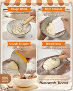Complete Sourdough Starter Kit | Easy to Clean & Use for Beginners & Bakers | Natural Rattan Proofing Basket with Full Accessories | Sourdough Bread Baking Supplies for Bakers Women Wife