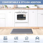 4/5 Inch Thick Kitchen Mats for Floor, StepRite Kitchen Rug for Standing Desk, Non-Slip, Thicker, Stain & Water Resistant, Comfort Anti Fatigue Floor Mat for Home, Kitchen, Office - Grey,108 * 30''