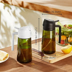 TrendPlain - Original 16oz/470ml Olive Oil Dispenser Bottle for Kitchen Gadgets and Air Fryer Accessories - Olive Oil Sprayer for Cooking w/Stickers - 2 Black