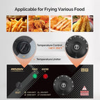 ROVSUN 22.8QT Commercial Deep Fryer with Baskets & Lids, 21.8L Stainless Steel Electric Double Fryer, Countertop Kitchen Frying Machine w/Temperature Control, French Fries Donuts 3400W