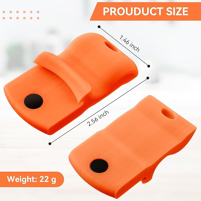2 Pack Canning Jar Opener with Magnets, Mason Jar Opener For Canning Lids, Regular and Wide Mouth Lids, Powerful Magnet for Easy Refrigerator Storage, Releases Vacuum Seal– Patent Pending(Orange)