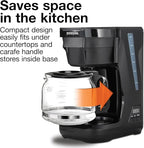 Proctor Silex FrontFill Drip Coffee Maker, Digital & Programmable, 12 Cup Glass Carafe, Black and Silver (43685PS)