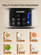 FOHERE Food Steamer for Cooking,13.7QT Vegetable Steamer with Stackable 3 Tiers BPA-Free Baskets,800W Electric Steamer Pot 60-Minute Timer, 24H Delay Start Timer for Veggies Seafood Rice