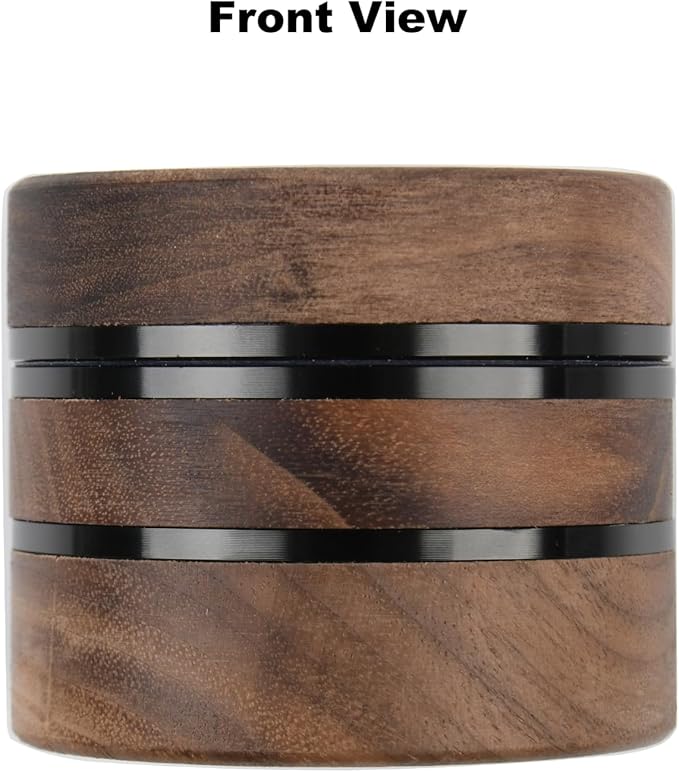 3-Piece Grinder, 2.5" Walnut Wood & Aluminum Grinder for Kitchen Spices with Large Bottom Chamber