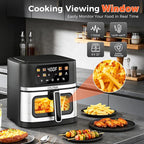 OSTBA 8.5QT Large Air Fryer with Visible Window, 1700W Single Basket Air Fryer, Clear View Nonstick Basket, Digital Touchscreen, 8 Presets, Auto Shutoff, Dishwasher Safe