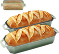 Flavehc Bread Pan Cast Iron Loaf Pan with Lid Bread Loaf Pan 13x5 Inch Enameled Cast Iron Sourdough Bread Pan,AquaGreen
