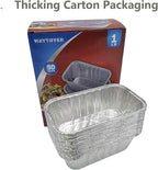Waytiffer (50 Pack) 1Lb mini Loaf Pans Heavy Duty Disposable Aluminum Foil Bread Tins Standard Size 6" X 3.5" X 2.5" Oven Safe Sturdy Small Bread Tin Pans 1 Pound Loaf Pans
