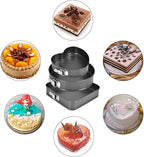 Springform Cake Pan Set of 3 (7, 8, 9 Inch) Heart Round Square Leakproof Nonstick Cheesecake Pans with Removable Bottom Carbon Steel Bakeware