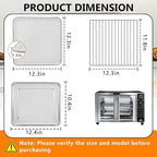 Toaster Oven Replacement Parts - 3 IN 1 Tray Basket Rack Kit Compatible with Gourmia GTF7655 GTF7460 GTF7465 Digital Air Fryer Toaster Oven | French Door 1700W 24L 17 Cooking Presets