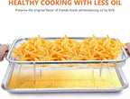 Air Fryer Basket for Oven, 15.5" x 11.6" Large Air Fryer Tray and Pan, Stainless Steel Oven Air Fryer Basket and Air Fryer Pan Rack for Cooking Baking and Broiling